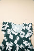 Floral Print Ruffle Sleeve Empire Waist Mini Dress